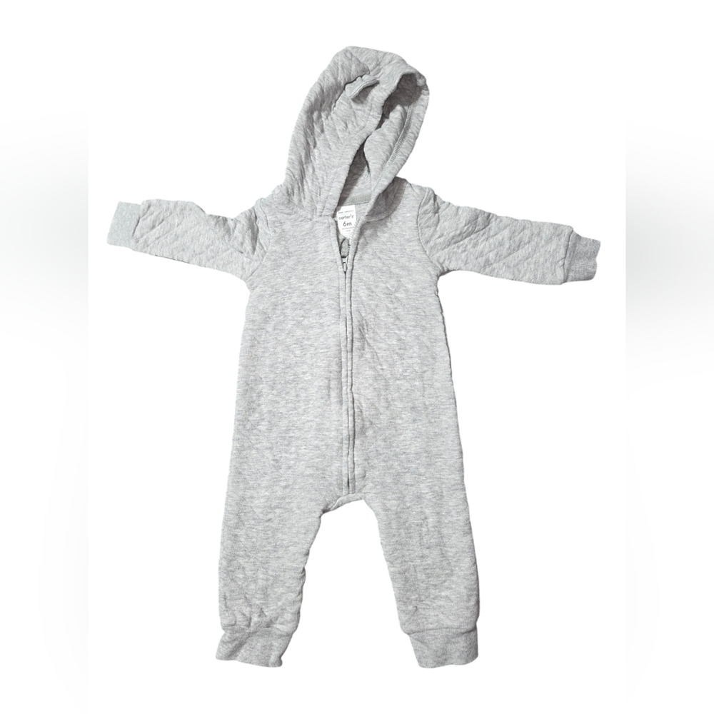 Carter's Gray Hooded Footie Outterwear